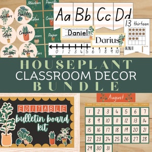 Boho Plant Theme Classroom Decor BUNDLE - Houseplant Classroom