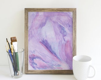 Printable Art Purple, Pink, and Navy Abstract Watercolor Art Print