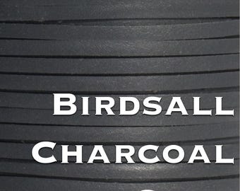 Kangaroo Leather Lace-Over 300 Colors!-Leather Lacing, Buckstitching-BIRDSALL Kangaroo Lace-CHARCOAL GREY (discontinued limited supply)