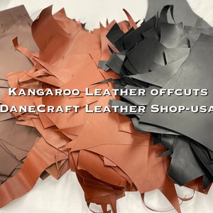 Packer Kangaroo Leather Veg-Tan Leg Offcuts-Leather for Bookmarks, Hat Patches, Earrings, Wallet, Laserable-VEG Tanned-USA Small Business