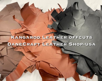 Packer Kangaroo Leather Veg-Tan Leg Offcuts-Leather for Bookmarks, Hat Patches, Earrings, Wallet, Laserable-VEG Tanned-USA Small Business