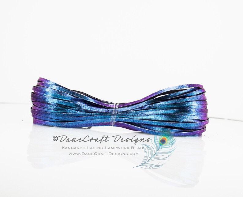 Kangaroo Leather Lace-5mm 316 Width-Custom Two-Toned-MIDSUMMERS NIGHT DREAM