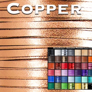 Kangaroo Leather Lace-Over 200 Colors-Leather Lacing, Buckstitching-PACKER Kangaroo Leather-COPPER Metallic (Discontinued limited supply)