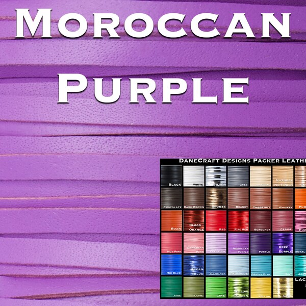 Danecraft Kangaroo Leather Lace-Over 300 Colors & 6 Widths!--PACKER Tannery-MOROCCAN PURPLE
