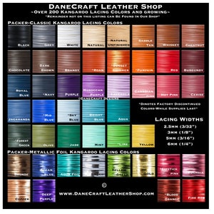 3mm 1/8 Width-Kangaroo Leather Lace-BIRDSALL Leather-STANDARD COLORS-Over 300 colors in our shop zdjęcie 4