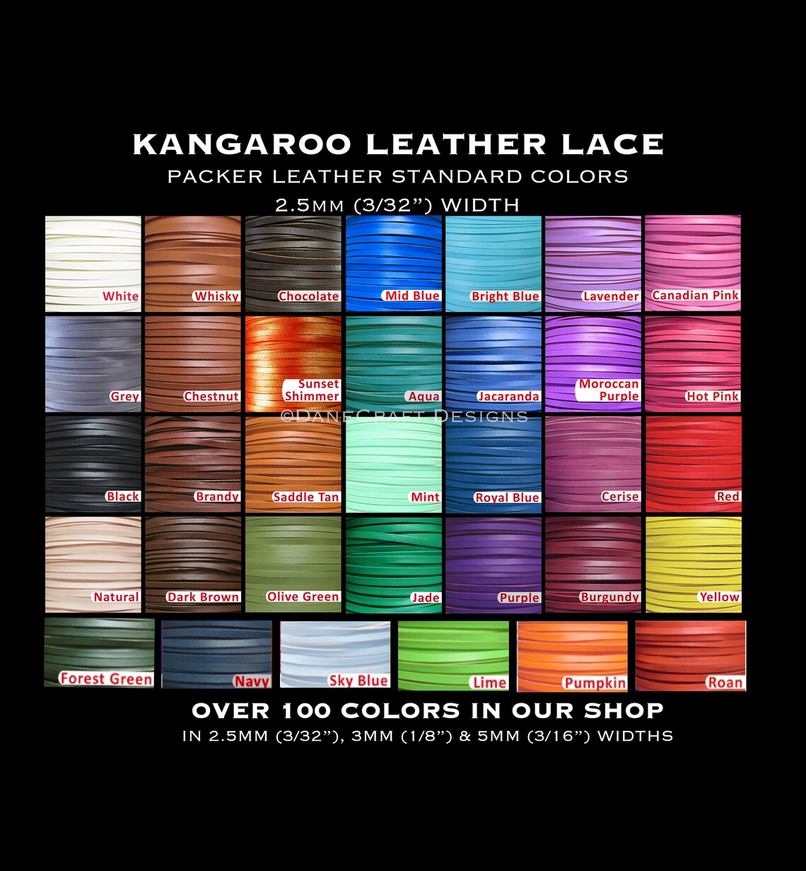 2.5mm 3/32 WidthKangaroo Leather LacePacker Etsy