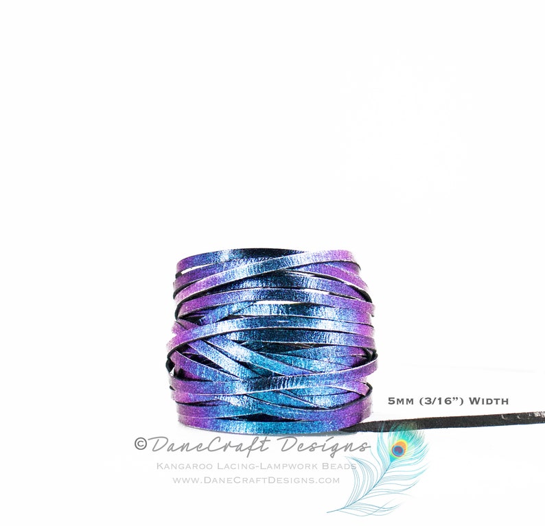 Kangaroo Leather Lace-5mm 316 Width-Custom Two-Toned-MIDSUMMERS NIGHT DREAM