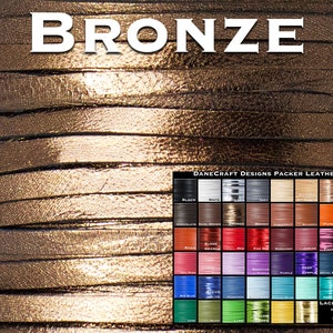 Kangaroo Leather Lace-Over 200 Colors-Leather Lacing, Buckstitching-PACKER Kangaroo Leather-BRONZE Metallic (Discontinued limited supply)