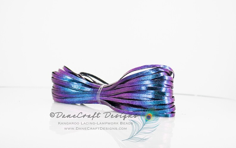 Kangaroo Leather Lace-5mm 316 Width-Custom Two-Toned-MIDSUMMERS NIGHT DREAM
