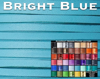 Danecraft Kangaroo Leather Lace-Over 300 Colors & 6 Widths!-PACKER Tannery-BRIGHT BLUE
