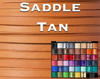 Kangaroo Leather Lace-Over 200 Colors-Leather Lacing, Buckstitching-PACKER Kangaroo Leather-SADDLE TAN