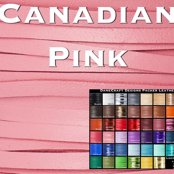 Kangaroo Leather Lace-Over 200 Colors-Leather Lacing, Buckstitching-PACKER Kangaroo Leather-CANADIAN PINK