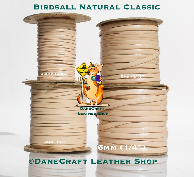 3mm 1/8 Width-Kangaroo Leather Lace-BIRDSALL Leather-STANDARD COLORS-Over 300 colors in our shop zdjęcie 3