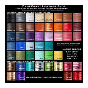 1.5mm Width-Kangaroo Leather Lace-PACKER Leather-STANDARD COLORS-Over 300 colors in our shop!
