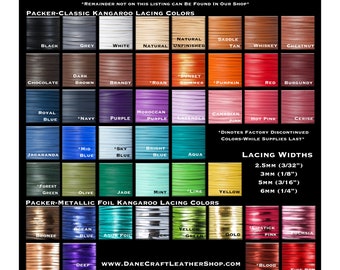 1,5 mm breed-Kangaroo Leather Lace-PACKER Leather-STANDAARD KLEUREN-Meer dan 300 kleuren in onze winkel!