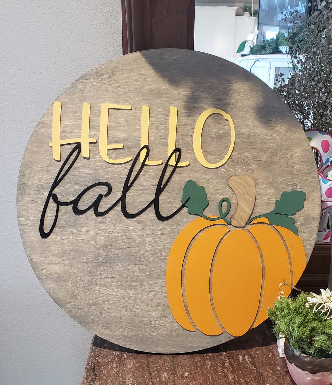 3D Hello Fall Door Hanger, Door Decor, Door Sign, Hello Fall Door