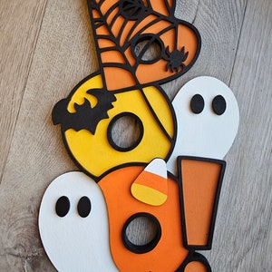 Boo Sign, Halloween, Halloween Sign, Ghost, Spider, Bat, Wreath Attachment