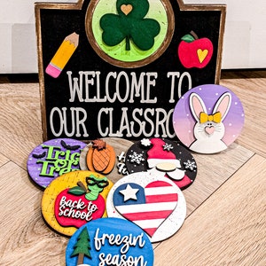 Interchangeable Classroom Sign, Chalkboard, Interchangeable, Classroom Decor, Teacher Gifts, Bookworm
