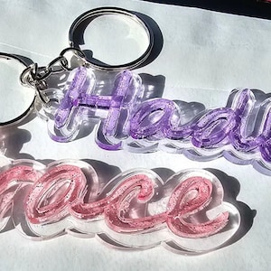 Personalized Acrylic Keychain, Acrylic Name Tag, Backpack Name Tag, Diaper Bag, Custom Name Keychains, Lunchbox Name Tag
