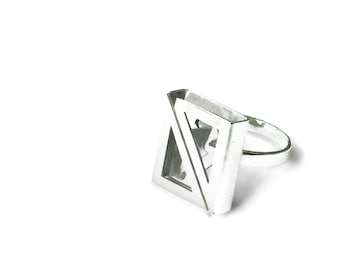 RING Sterling Silver, Bipolar, Gioielli Contemporanei, Gioielli fatti a mano, Gioielli Geometrici Minimalisti, Regalo gioielli perfetti, Architettura