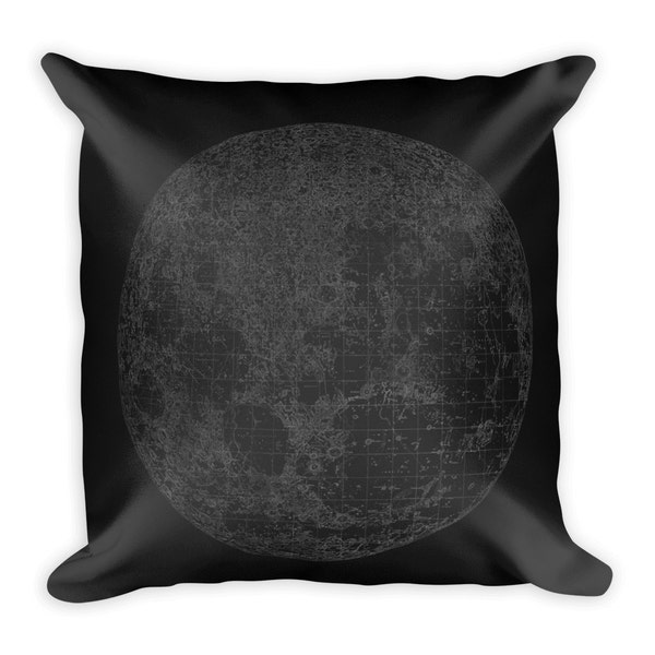 Almohada de mapa de la luna / almohada de impresión de luna personalizada / almohada de lanzamiento de luna llena