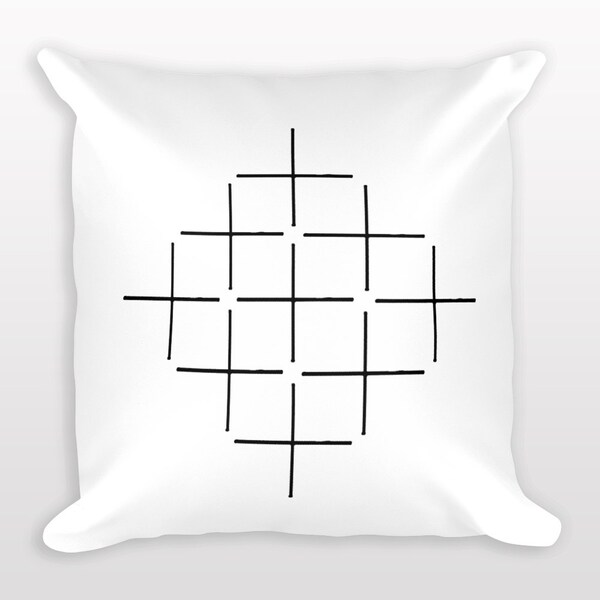 Positivity Pillow | Custom Black + White Print Pillow | Cross Throw Pillow