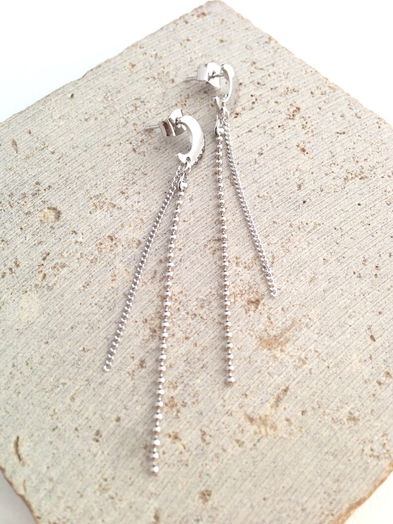 Moon Earring,Silver Moon Earring,Moon Dangle Earring,Crescent Moon Dangle Earring,Crescent Moon Earring,Tiny Crescent Moon Dangle