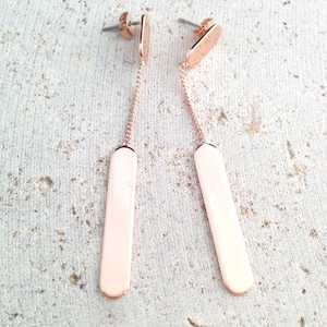 Bar Drop Earring,Bar Earring,Rose Gold Bar Earring,Bar Dangle Earring,Bar Drop Dangle,Rose Gold Bar Drop Dangle,Rose Gold Bar Drop Earring