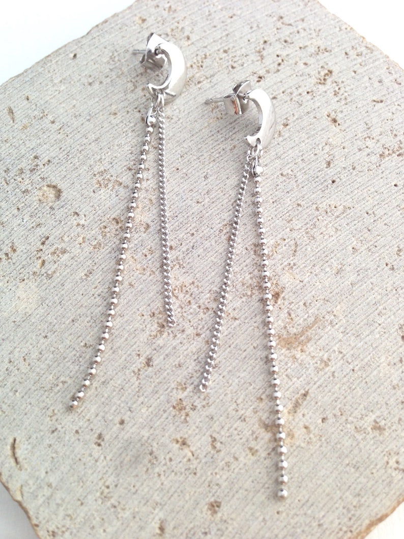 Moon Earring,Silver Moon Earring,Moon Dangle Earring,Crescent Moon Dangle Earring,Crescent Moon Earring,Tiny Crescent Moon Dangle