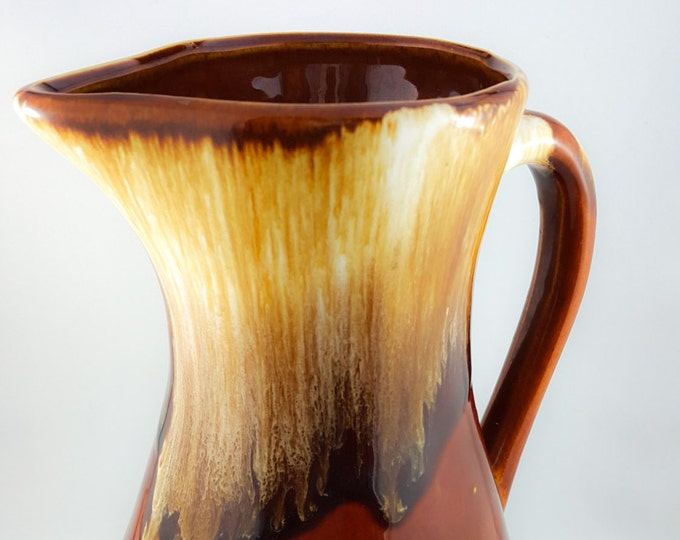 Handsome Roseville Brown Drip Glaze Pitcher