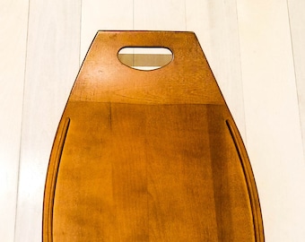Mid Century Vintage Baribocraft Maple Wood Surfboard Serving Tray, Cheese Tray, Platter Made in Canada