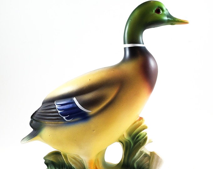 Vintage Ceramic Bisque Hand-painted Duck/Mallard Figure