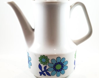 Japan Flower Power Coffee Pot in Blue and Green