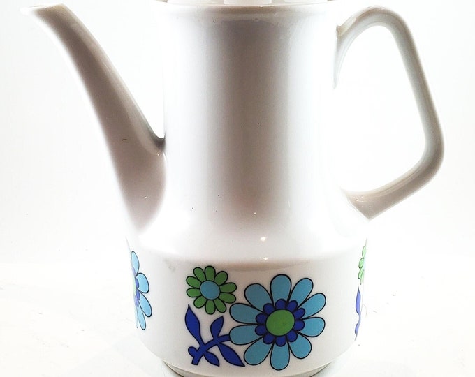 Japan Flower Power Coffee Pot in Blue and Green