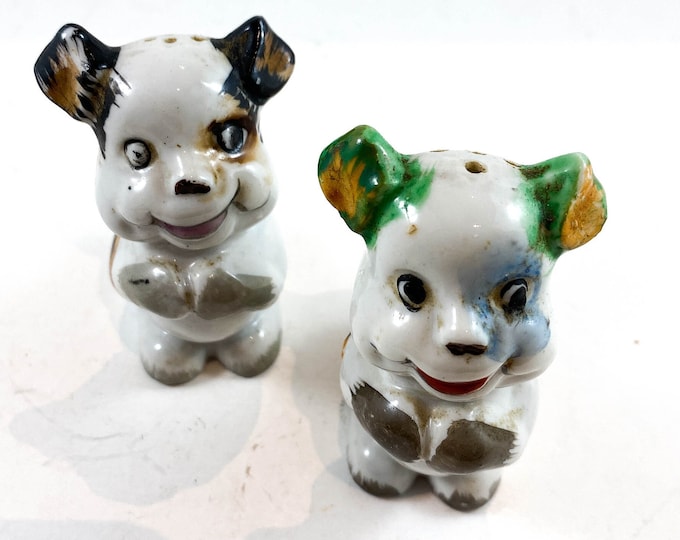 Vintage Little Dog Salt and Pepper Shakers