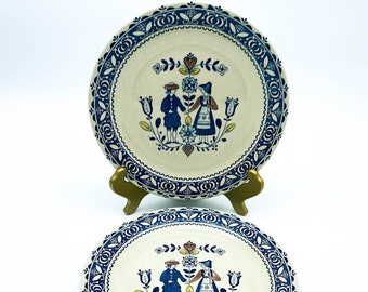 2 Piece Johnson Brother's Hearts and Flowers Old Granite Ironstone Dinner Plates