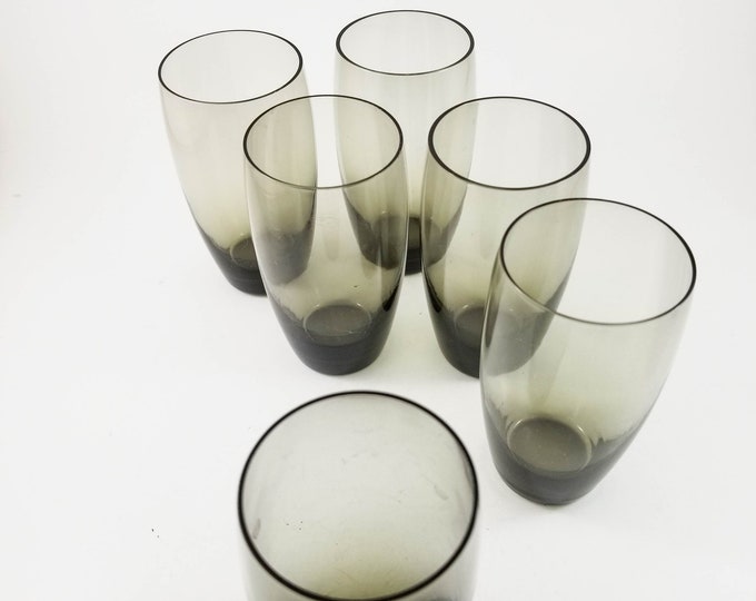 Beautiful set of Tapered Mid Century Smoky Shot/Cordial Glasses