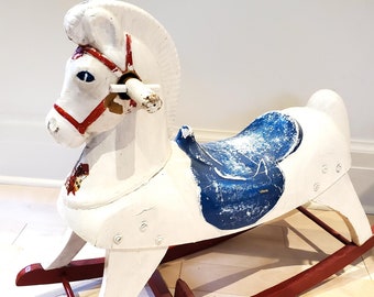 Fabulous "Harry the Hairless Horse" Antique Hobby Horse, Vintage Hobby Horse, Vintage Rocking Horse