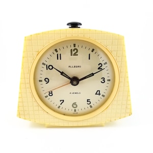 Very Cool Cream Coloured USSR Allegro Decoesque alarm clock
