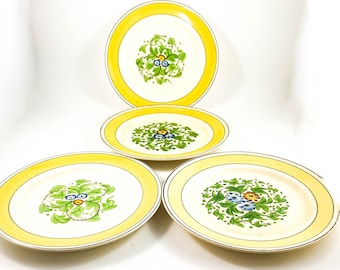 GORGEOUS Hand Painted Floral 4 piece Cake Plates Titian Ware