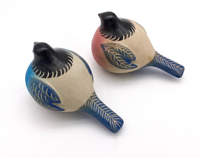 Gorgeous Ceramic Bird Salt and Pepper Shakers from Estonia. Vintage Kitchen Decor.