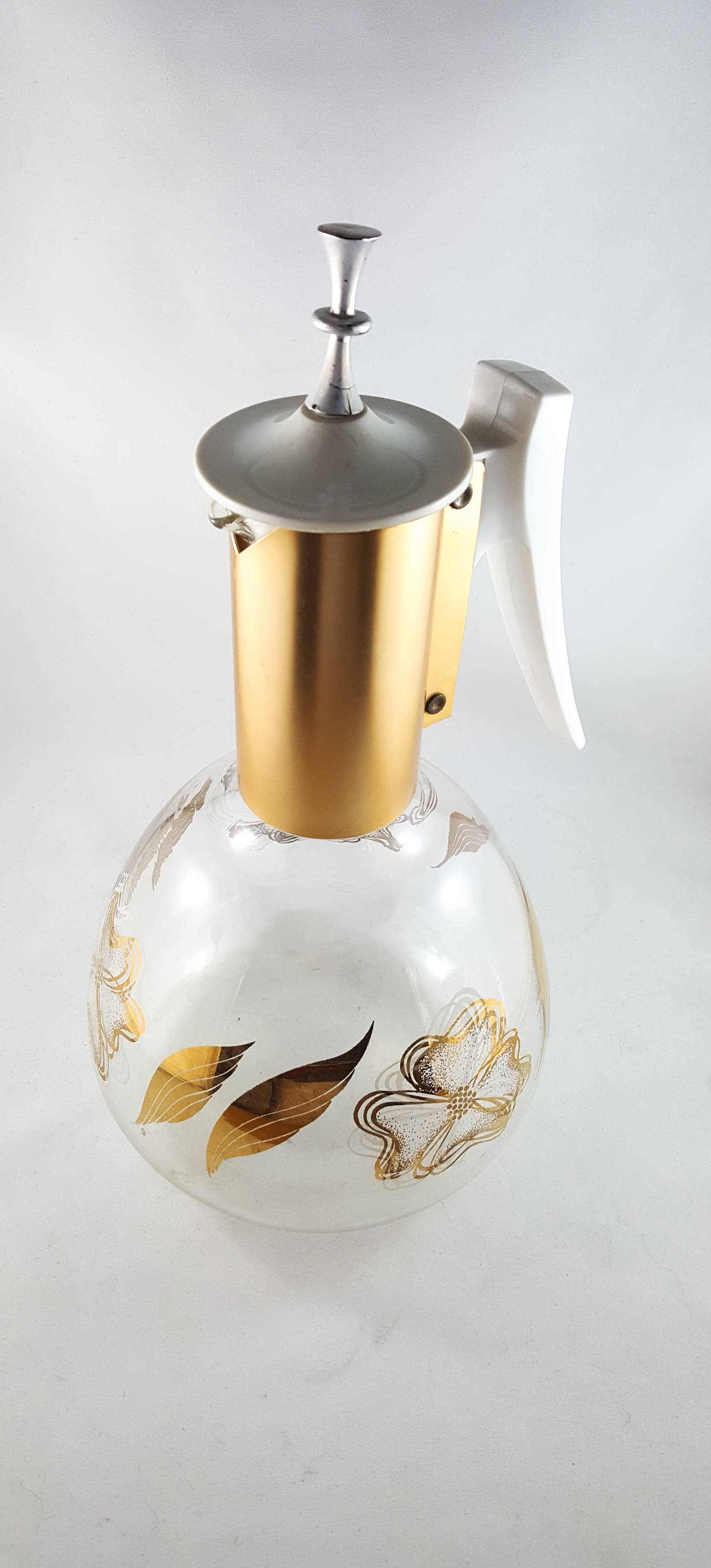 Vintage Coffee Carafe and Brass Warmer