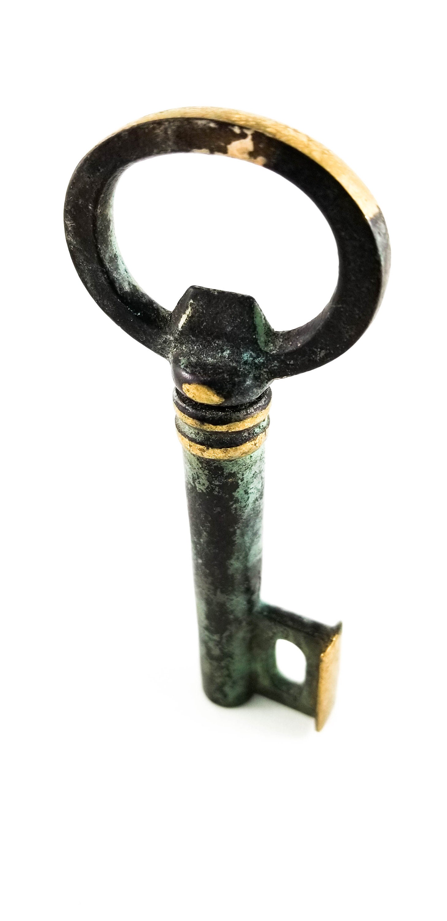 Brass Key Bottle Opener Mid Century Barware, Flip Top Opener