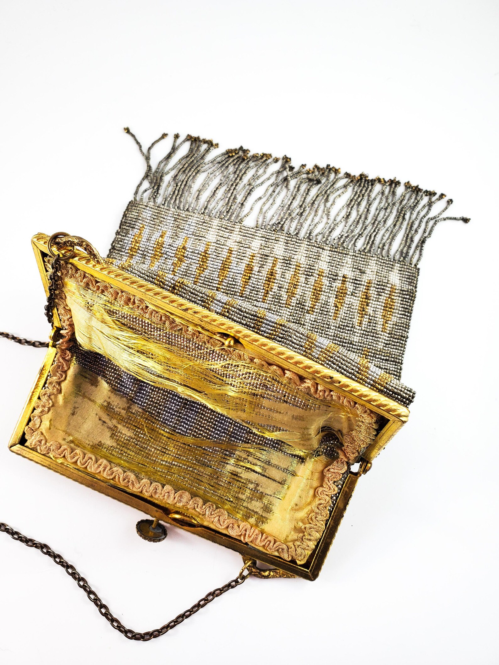 Magnificent Antique Gold Silver and Bronze micro Bead Evening | Etsy