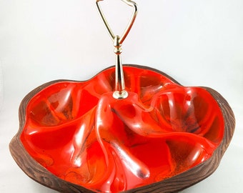 Vintage USA Pottery Snack and Appetizer Tray