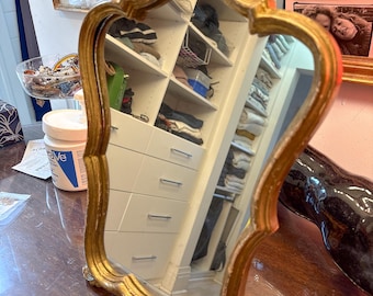 Gorgeous Wood Framed Gilded Self Standing Mirror