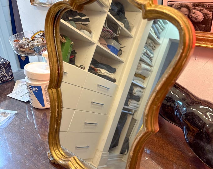 Ornate Gold Wood Framed Self Standing Mirror