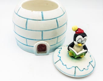 Rare Vintage Chilly Willy on Igloo Cookie Jar, Napco 1958