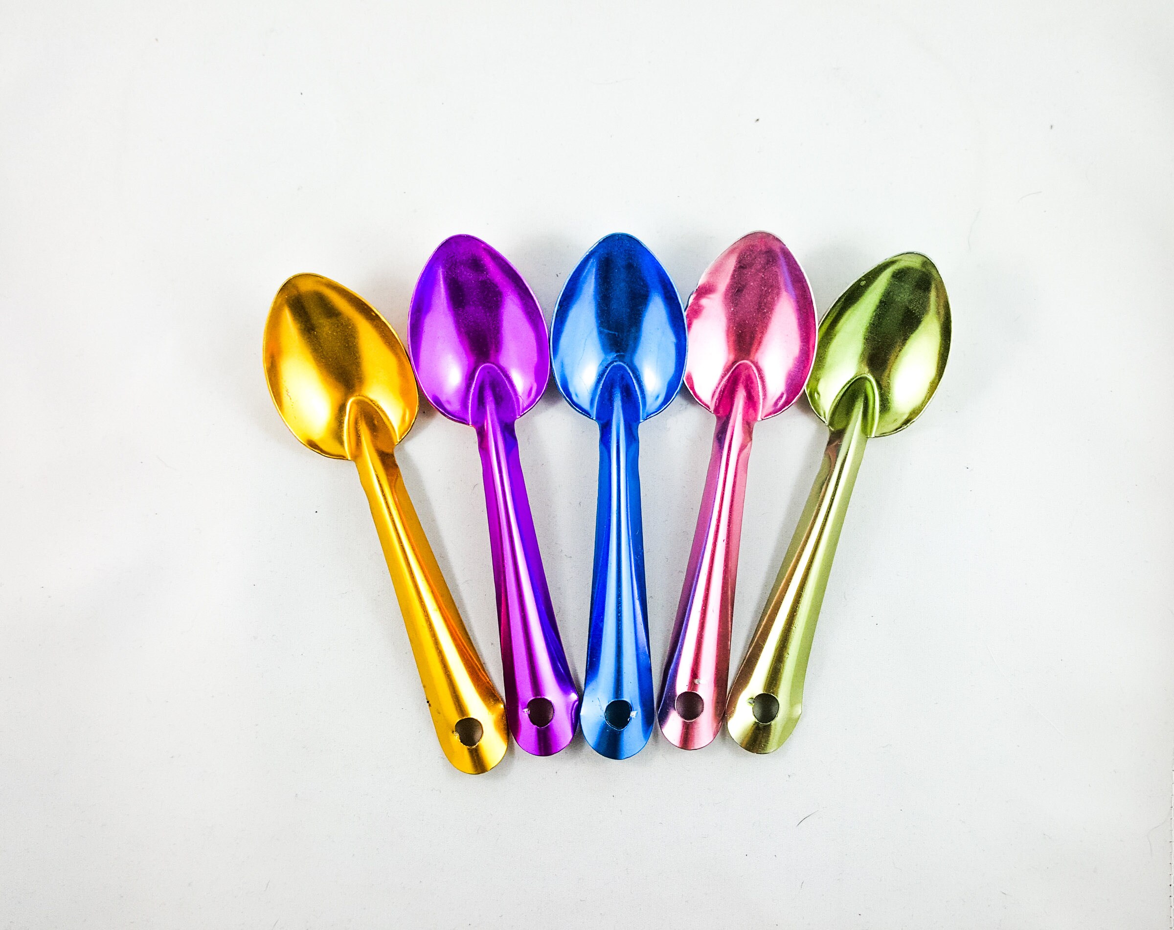 Shiny Colorful Anodized Aluminum Sherbet Ice Cream Cups Set of 6 with 5
