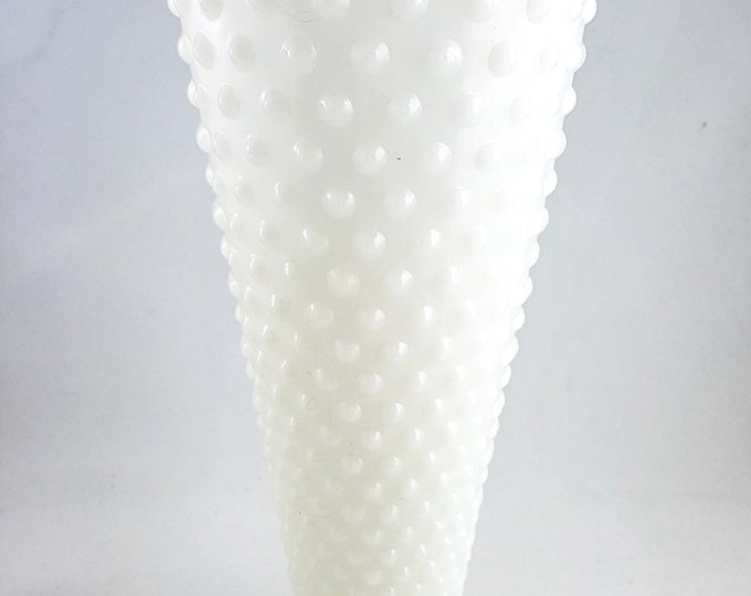 HobNail Milk Glass Trumpet Vase